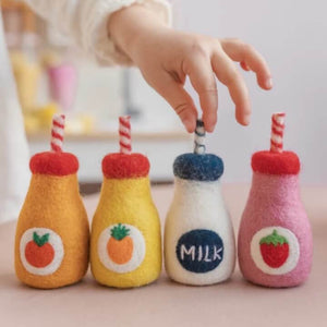 Dolly Drinks Milk & Juice - felt pretend play food - Juni Moon