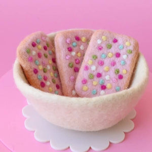 Pink Sprinkle Biscuits - Felt Pretend Play Food - Juni Moon