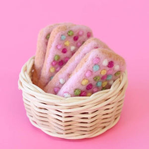 Pink Sprinkle Biscuits - Felt Pretend Play Food - Juni Moon