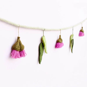 Handmade Felt Garland - Australian Eucalyptus & Gum Blossoms - Nursery Decor