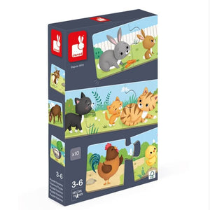 Janod Preschool Jigsaw Puzzle - Baby Animals Trio Set