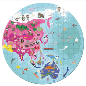 Janod World Map Jigsaw Puzzle - Reversible Blue Planet