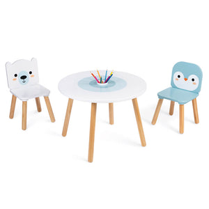 Kids Table & Chairs Set - Polar Bear & Penguin