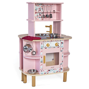 Pink Toy Kitchen - Wooden "Twist" with Laundry by Janod