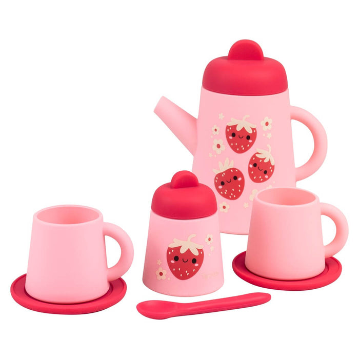 Silicone Tea Set - Strawberry Patch - by Tiger Tribe