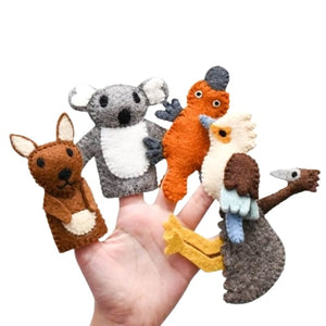 Tara Treasures Australian Animals felt finger puppet set