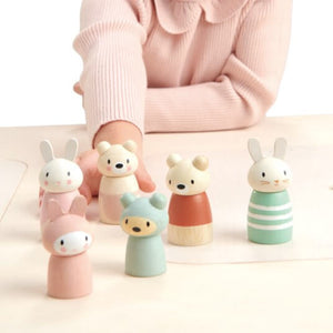 Wooden Figurines - Bear & Bunny Tales Families by Tender Leaf Toys