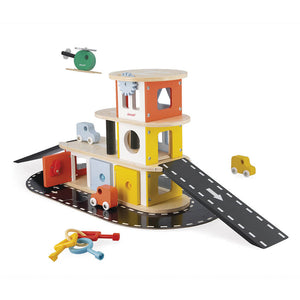 Wooden Toy Garage Playset by Janod
