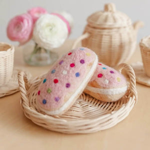 Pink Sprinkle Eclairs set of 2 - Felt Pretend Play Food - Juni Moon