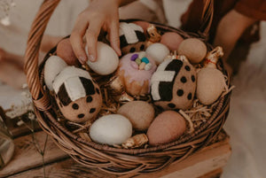 Natural Eggs in Carton - Felt Pretend Play Food - Juni Moon