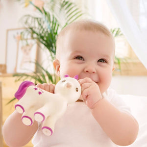 Caaocho Mira the Unicorn lavender natural rubber teether