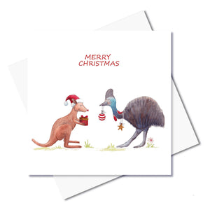 J. Callaway Designs Watercolour greeting card Aussie Christmas