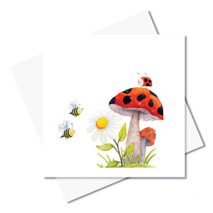 J. Callaway Designs Watercolour greeting card Red Toadstool