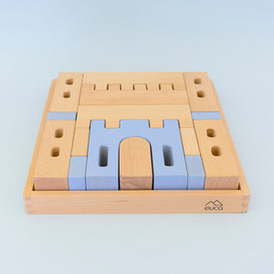 Euca Wooden Block Set - Blue Castle - Australian made