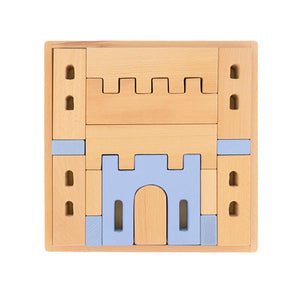 Euca Wooden Block Set - Blue Castle - Australian made