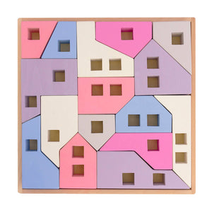 Euca Wooden Block Set - Cubist City - Australian made