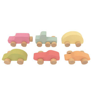 Handmade Wooden Toy Cars - Rainbow Set - Euca