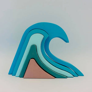 Euca Australian Made wooden stacker - Water Great Wave stacking and nesting toy