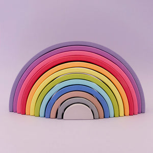 Euca Colours of the Earth Stacking & Nesting Wooden Rainbow Stacker - Australian Made