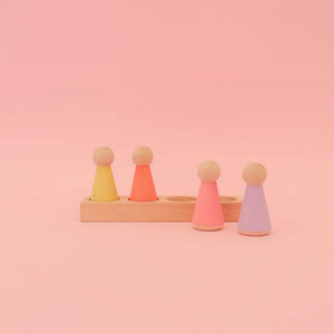 Euca wooden toys peg dolls wooden figurines People of the City
