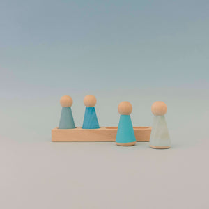 Euca wooden toys peg dolls wooden figurines People of the Ocean