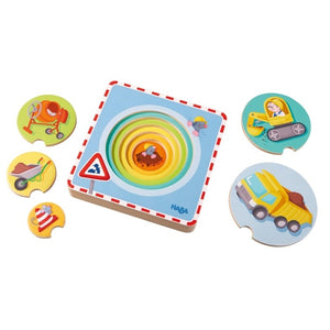 HABA 5 layer wooden puzzle construction site