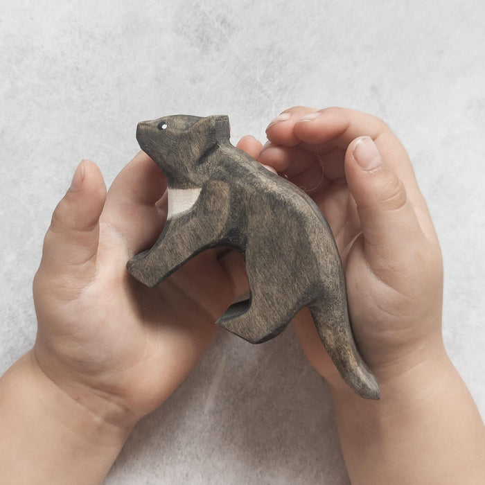 Handmade wooden animal figurine - Tasmanian Devil