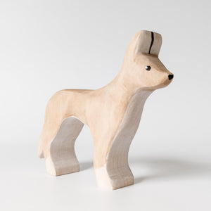 Nom Handcrafted handmade wooden animal figurine dingo wongari
