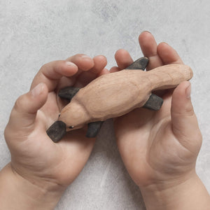Nom Handcrafted handmade wooden animal figurine platypus