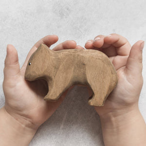 Nom Handcrafted handmade wooden animal figurine wombat
