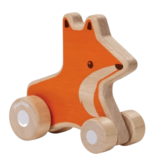 PlanToys SUSTAINABLE Fox Wheelie - wooden  push along toy