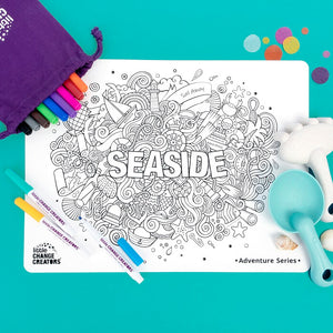 Re-FUN-able™ reusable colouring mats by Little Change Creators - Seaside
