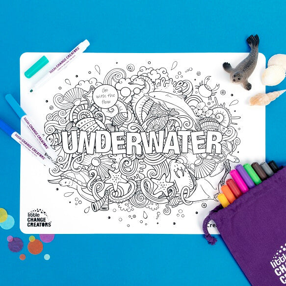 Re-FUN-able™ Reusable Colouring Mat Set - Underwater