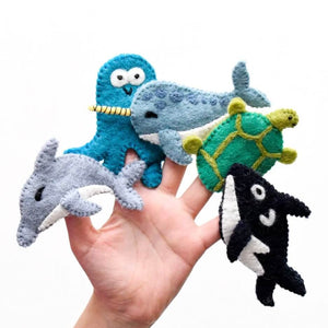 Handmade Felt Finger Puppets - Sea Creatures - Tara Treasures