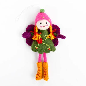 Magical Hanging Felt Fairy - Green Dress