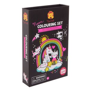 Tiger Tribe Neon Colouring Set Unicorns and Friends front