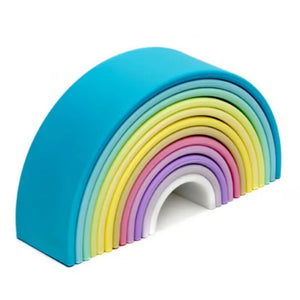 dena toys pastel rainbow silicone teether stacking 12 piece