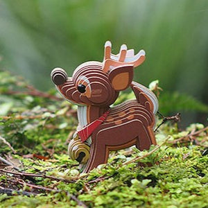 EUGY Eco-Friendly 3D Model Craft Kit - Christmas Reindeer