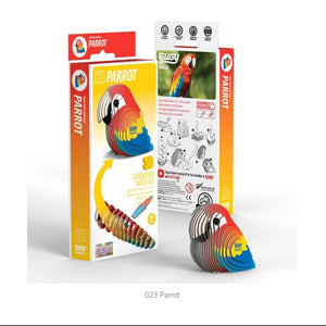 EUGY Eco-Friendly 3D Puzzle Craft Kit - Scarlet Macaw Parrot
