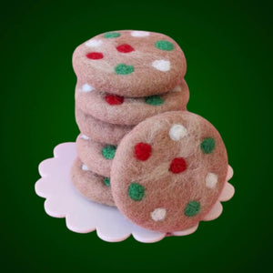 Felt Play Food - Juni Moon - Festive Christmas Dotty Cookies