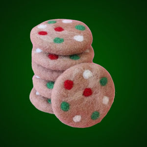 Felt Play Food - Juni Moon - Festive Christmas Dotty Cookies