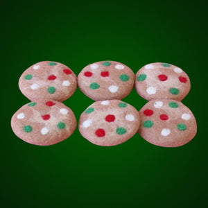 Felt Play Food - Juni Moon - Festive Christmas Dotty Cookies