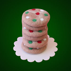 Felt Play Food - Juni Moon - Festive Christmas Dotty Cookies