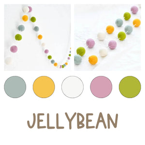 Handmade Felt Garland - 3m Pom-Pom Balls - Nursery Decor