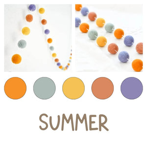 Handmade Felt Garland - 3m Pom-Pom Balls - Nursery Decor