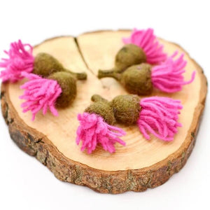 Handmade Organic Felt Toy Flowers - Australian Gum Blossoms - Set of 3