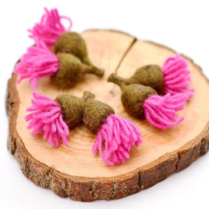 Handmade Organic Felt Toy Flowers - Australian Gum Blossoms - Set of 3