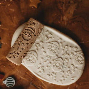 Kinfolk Pantry - Eco Friendly Bioplastic Playdough Tool - Santa Christmas Design Pattern Roller