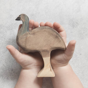 Nom Handcrafted handmade wooden animal figurine emu