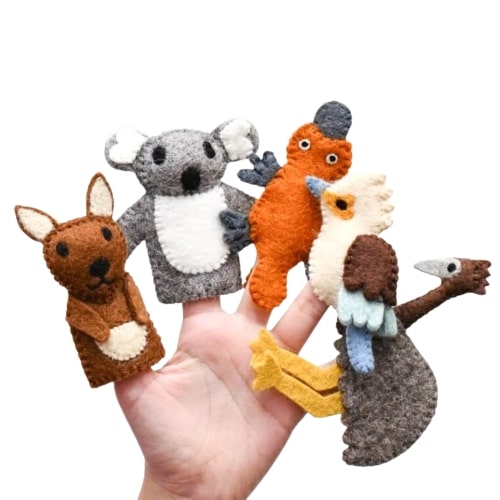 Felt Finger Puppet Set - Australian Animals (A)